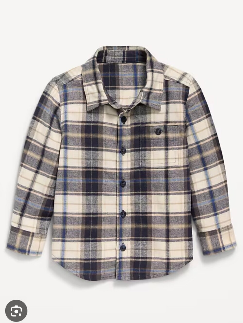Baby Plaid Button-Up Shirt Jacket - Black & White